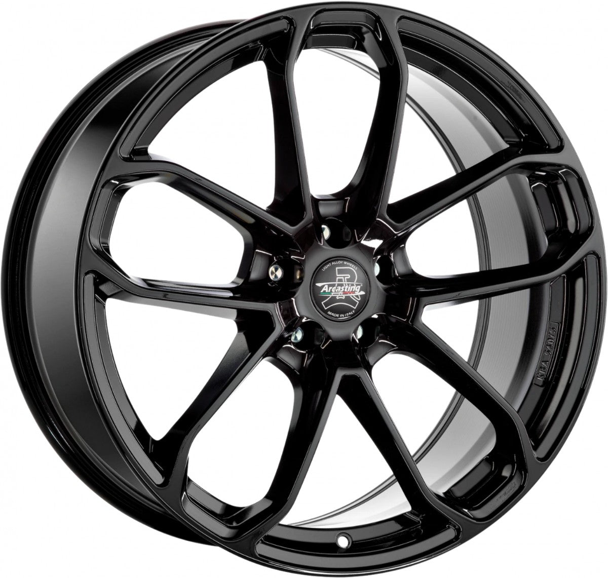 Arcasting Caesar glossy black Alufelge 10x22 Zoll ET35 LK 5x112 ML66.6