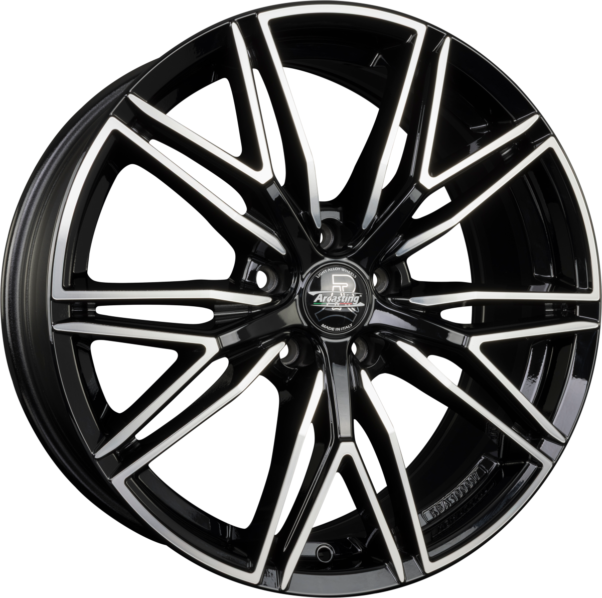 Arcasting Predator neros machined Alufelge 8x19 Zoll ET30 LK 5x120 ML72.6 – Bild 4