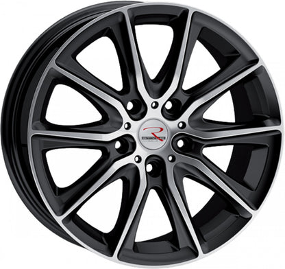 R-Style Wheels SR13 black front polished Alufelge 6.5x16 Zoll ET54 LK 5x112 ML66.6