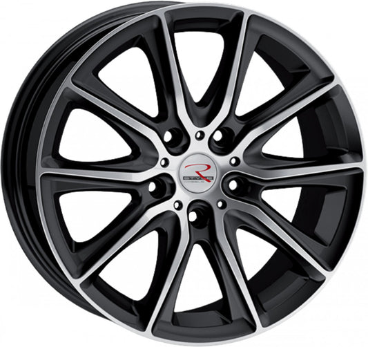 R-Style Wheels SR13 black front polished Alufelge 6.5x16 Zoll ET54 LK 5x112 ML66.6