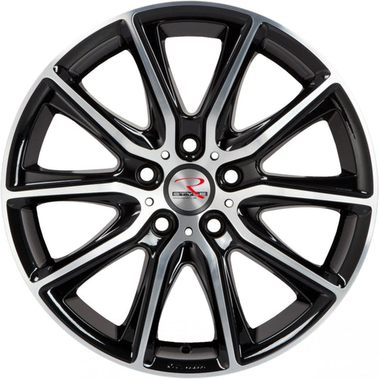 R-Style Wheels SR13 black front polished Alufelge 8x17 Zoll ET45 LK 5x108 ML70.4 – Bild 2
