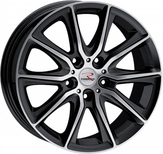 R-Style Wheels SR13 black front polished Alufelge 8x17 Zoll ET35 LK 5x112 ML70.4
