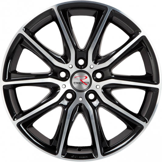 R-Style Wheels SR13 black front polished Alufelge 8x17 Zoll ET35 LK 5x112 ML70.4 – Bild 2