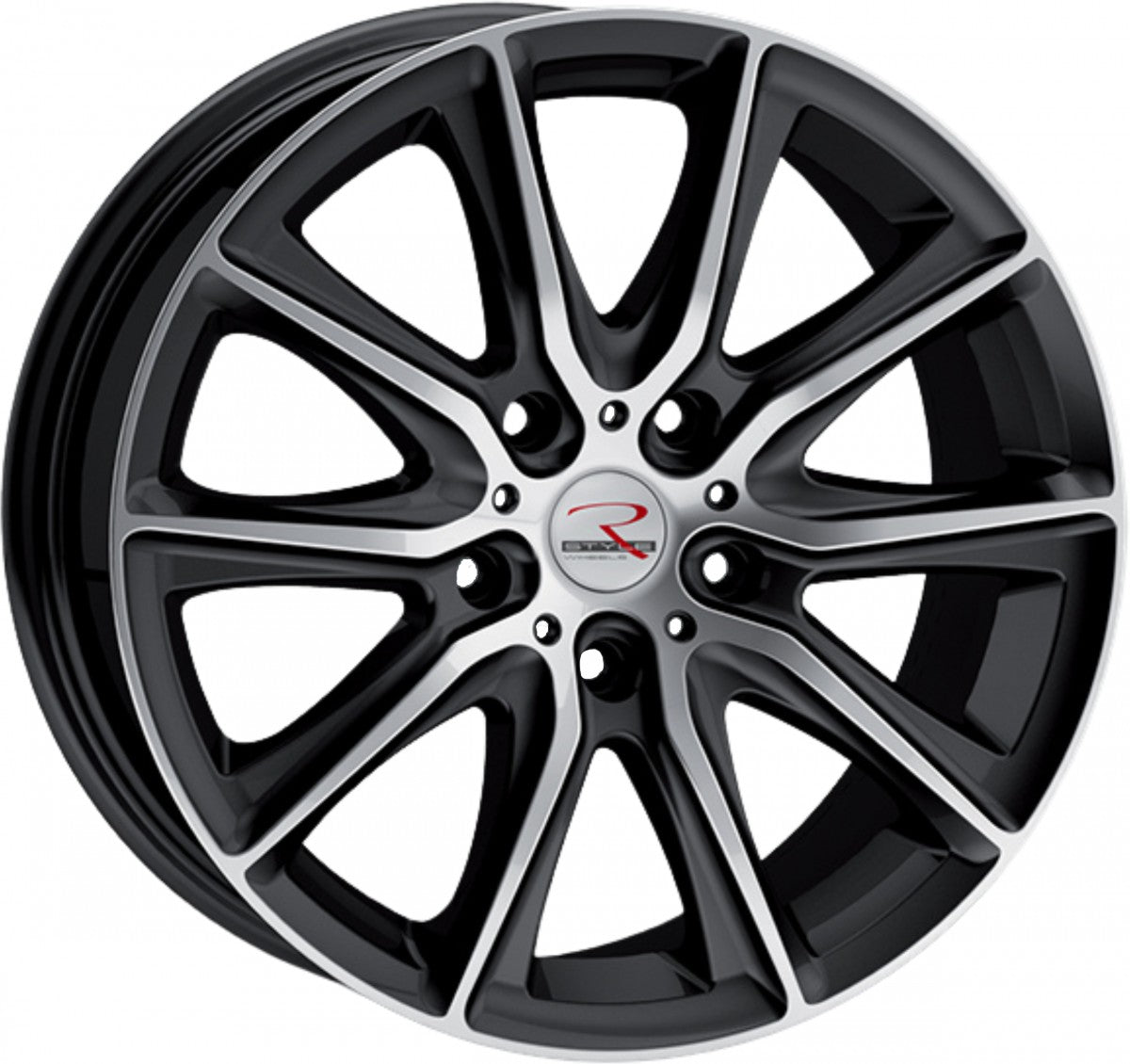 R-Style Wheels SR13 black front polished Alufelge 6.5x16 Zoll ET50 LK 5x120 ML65.1