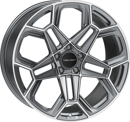 Proline Techart Daytona II grey polished Alufelge 9x20 Zoll ET46 LK 5x130 ML71.5