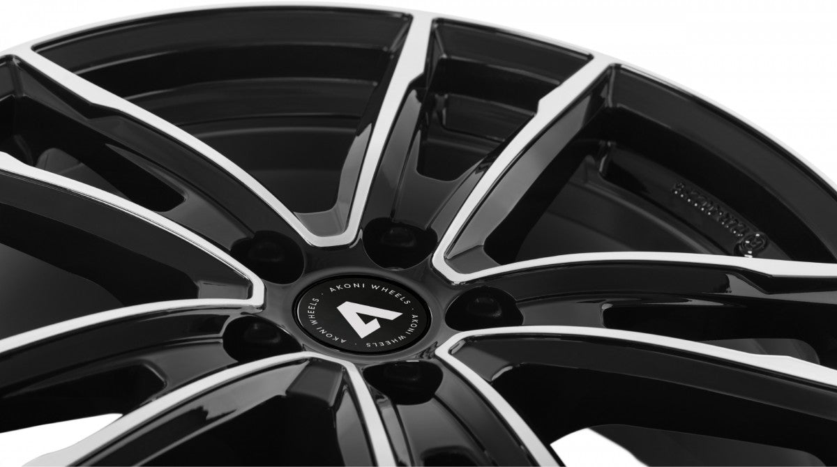 Akoni AK08 black polished Alufelge 8x19 Zoll ET44 LK 5x112 ML57.1 – Bild 4