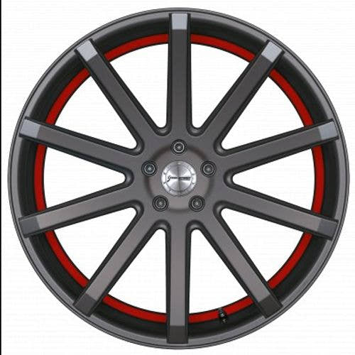 Corspeed Deville gunmetal / Undercut Color Trim rot - DS15 Alufelge 10.5x22 Zoll ET25 LK 5x112 ML73.1 – Bild 2