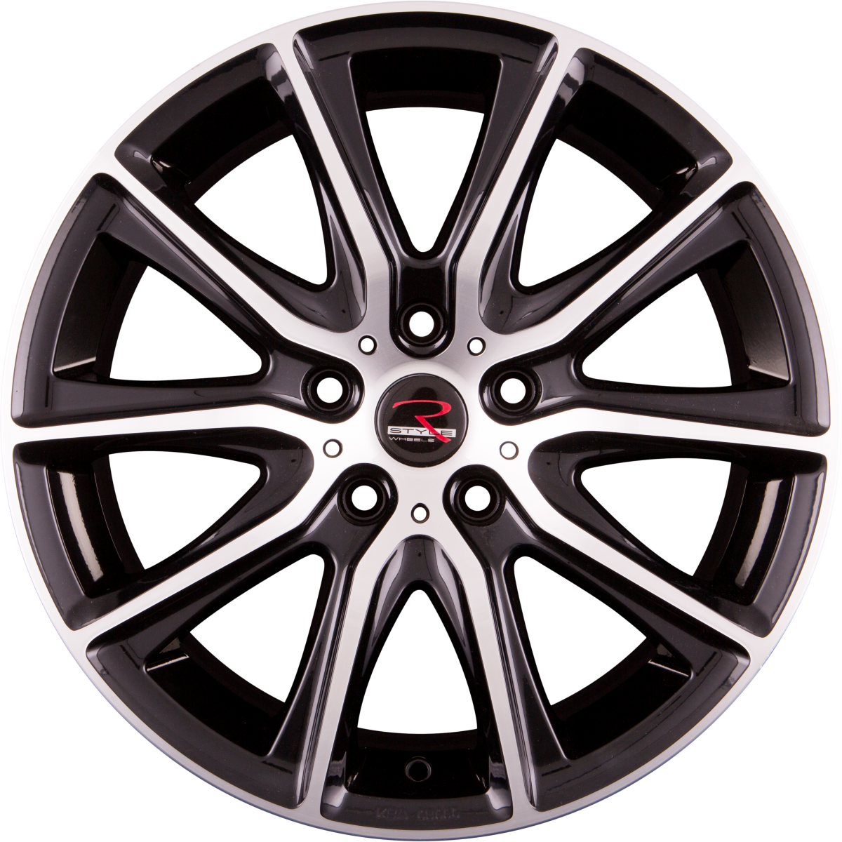 R Style SR13 Black Front Polished Alufelge 6.5x16 Zoll ET38 LK 5x114.3 ML70.4