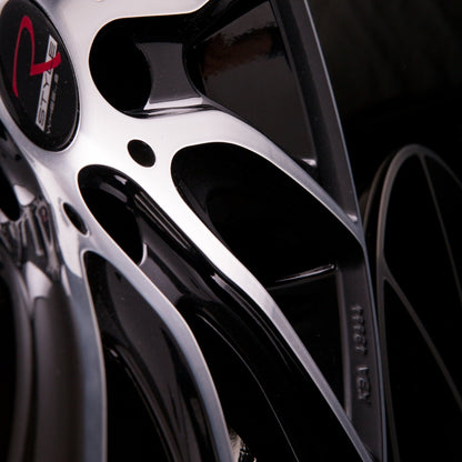 R Style SR13 Black Front Polished Alufelge 6.5x16 Zoll ET38 LK 5x114.3 ML70.4 – Bild 5