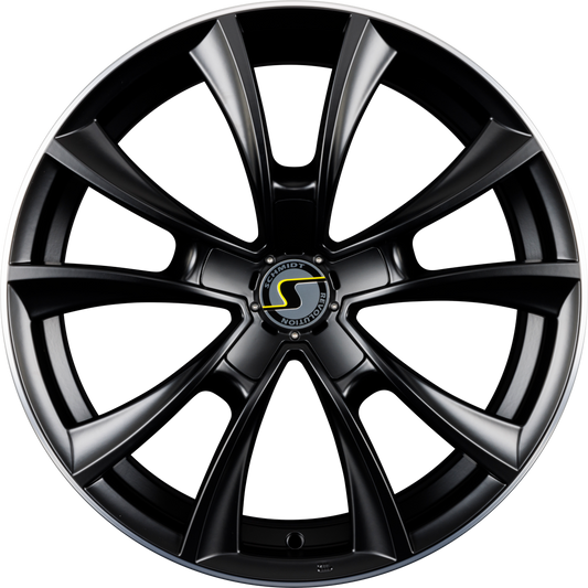 Schmidt REVOLUTION Stormer Satin Black Hornpoliert mit Softhorn Alufelge 8.5x18 Zoll ET43 LK 5x100 ML57.1