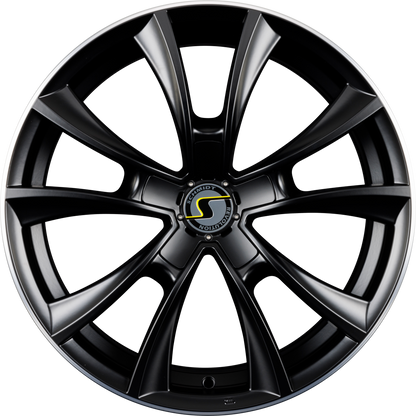 Schmidt REVOLUTION Stormer Satin Black Hornpoliert mit Softhorn Alufelge 8.5x18 Zoll ET43 LK 5x100 ML57.1