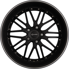 Emotion Wheels Wasabi Schwarz Matt mit Aussenring Poliert Alufelge 8x18 Zoll ET35 LK 5x100 ML63.4