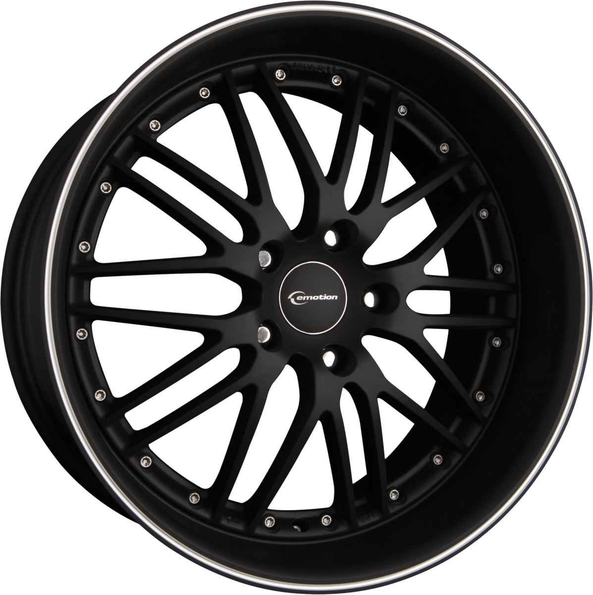 Emotion Wheels Wasabi Schwarz Matt mit Aussenring Poliert Alufelge 8x18 Zoll ET35 LK 5x100 ML63.4 – Bild 2