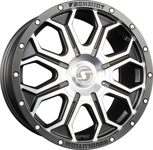 Schmidt REVOLUTION 18HDX Satin Black Front Poliert mit Softhorn Alufelge 8.5x18 Zoll ET45 LK 5x112 ML57.1 – Bild 2