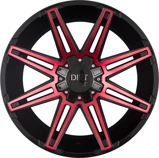 Dirt A.T. D88 Gloss Black Red Face Alufelge 10x22 Zoll ET-20 LK 6x135 ML106.1
