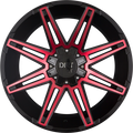 Dirt A.T. D88 Gloss Black Red Face Alufelge 10x22 Zoll ET-20 LK 6x135 ML106.1