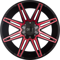 Dirt A.T. D88 Gloss Black Red Face Alufelge 10x22 Zoll ET-20 LK 6x135 ML106.1