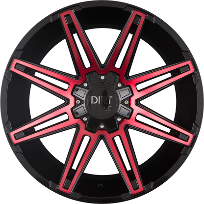 Dirt A.T. D88 Gloss Black Red Face Alufelge 10x22 Zoll ET-20 LK 6x135 ML106.1