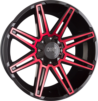 Dirt A.T. D88 Gloss Black Red Face Alufelge 10x22 Zoll ET-20 LK 6x135 ML106.1 – Bild 2