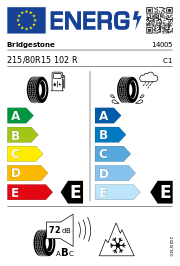 Bridgestone Blizzak DM-V2 3PMSF 215/80 R15 102R Winter
