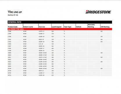 Bridgestone Battlax BT-46 R 130/90 R17 68V Sommer