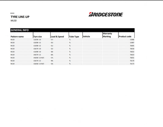 Bridgestone ML 50 130/60 R13 53L Sommer