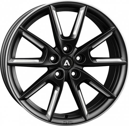 Akoni AK09 black matt silver spoke rim Alufelge 8x19 Zoll ET44 LK 5x112 ML66.5