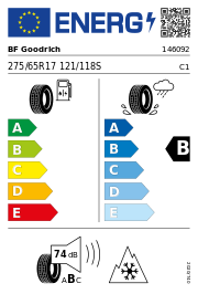 BF Goodrich All-Terrain TA KO2 RWL M+S 3PMSF 275/65 R17 121/118S Ganzjahr – EU-Reifenlabel