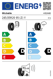 Michelin Pilot Sport CUP 2 XL 245/35 R20 95 (Z)Y Sommer – EU-Reifenlabel