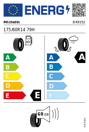 Michelin Pilot Exalto PE2 175/60 R14 79H Sommer – EU-Reifenlabel