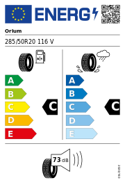 Orium 701 SUV XL 285/50 R20 116V Sommer – EU-Reifenlabel