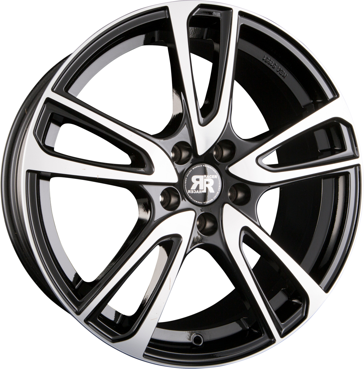 Racer Wave Gloss Black Machined Face Alufelge 7x17 Zoll ET42 LK 5x105 ML56.6 – Bild 2