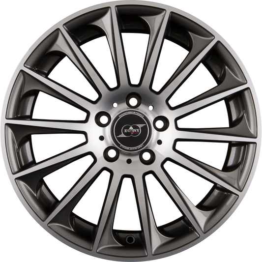 Infiny Stuttgart Gris Face Polie - Gun Metal Machined Face Alufelge 8.5x19 Zoll ET45 LK 5x112 ML66.6
