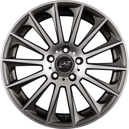 Infiny Stuttgart Gris Face Polie - Gun Metal Machined Face Alufelge 8.5x19 Zoll ET45 LK 5x112 ML66.6