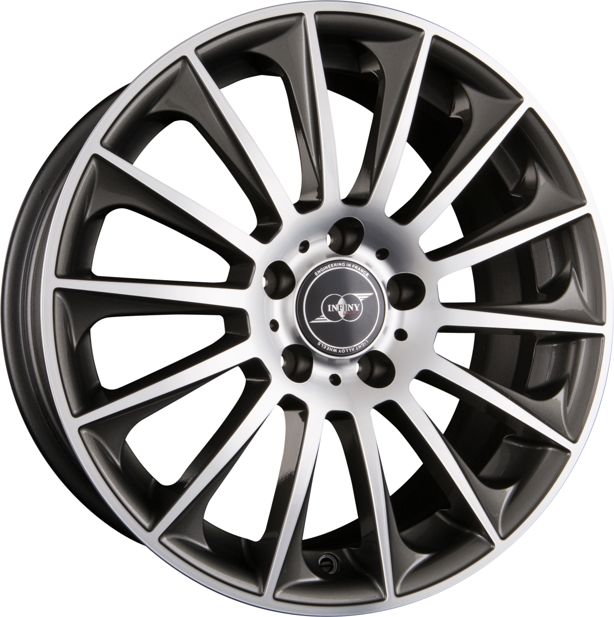 Infiny Stuttgart Gris Face Polie - Gun Metal Machined Face Alufelge 8.5x19 Zoll ET45 LK 5x112 ML66.6 – Bild 2