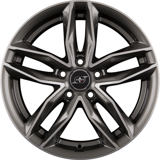 Infiny Wolfburg Gun Metal Machined Face Alufelge 7.5x17 Zoll ET35 LK 5x112 ML66.6