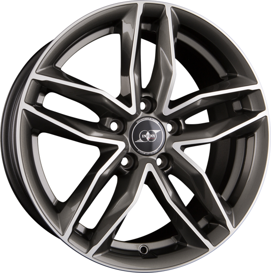 Infiny Wolfburg Gun Metal Machined Face Alufelge 7.5x17 Zoll ET35 LK 5x112 ML66.6 – Bild 2