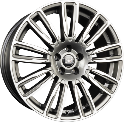 Infiny Coventry Gris Face Polie - Gun Metal Machined Face Alufelge 9x20 Zoll ET45 LK 5x120 ML72.6 – Bild 2