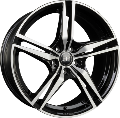 Infiny Goteborg Noir Brillant Face Polie - Bright Black Machined Alufelge 8x18 Zoll ET42 LK 5x108 ML63.4 – Bild 2