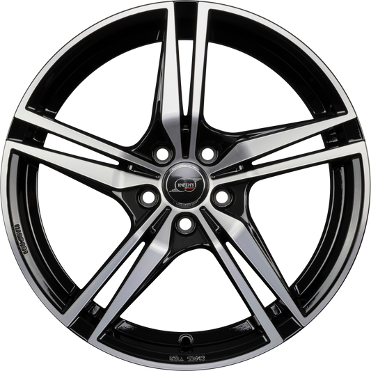 Infiny Goteborg Noir Brillant Face Polie - Bright Black Machined Alufelge 8.5x19 Zoll ET40 LK 5x108 ML67.1
