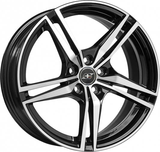 Infiny Goteborg Noir Brillant Face Polie - Bright Black Machined Alufelge 8.5x19 Zoll ET40 LK 5x108 ML67.1