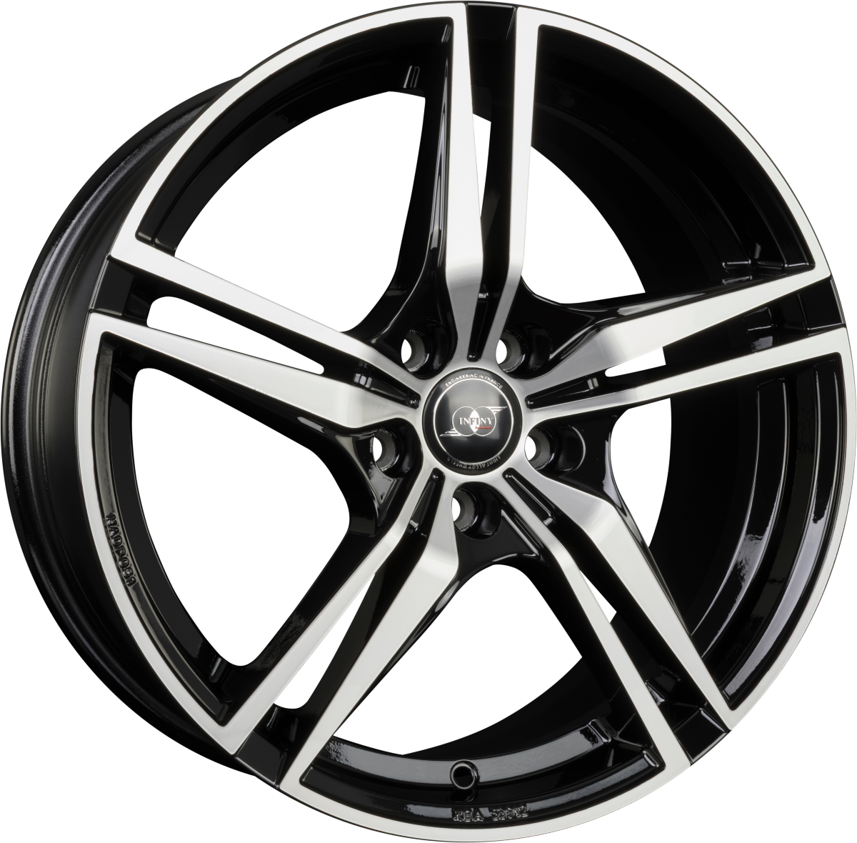 Infiny Goteborg Noir Brillant Face Polie - Bright Black Machined Alufelge 8.5x19 Zoll ET40 LK 5x108 ML67.1 – Bild 2