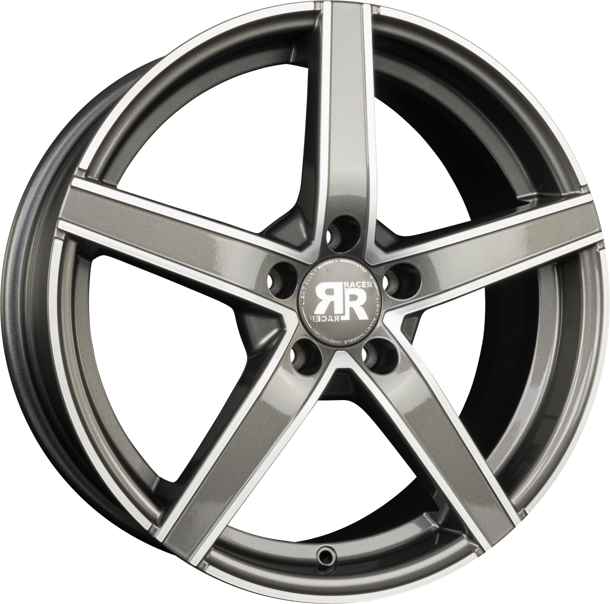 Racer Artic Evo Gris Face Polie - Gun Machined Face Alufelge 7x17 Zoll ET47 LK 5x112 ML66.6 – Bild 2