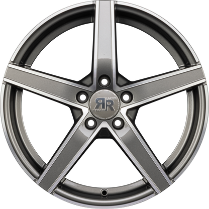 Racer Artic Evo Gris Face Polie - Gun Machined Face Alufelge 7x17 Zoll ET42 LK 5x108 ML67.1