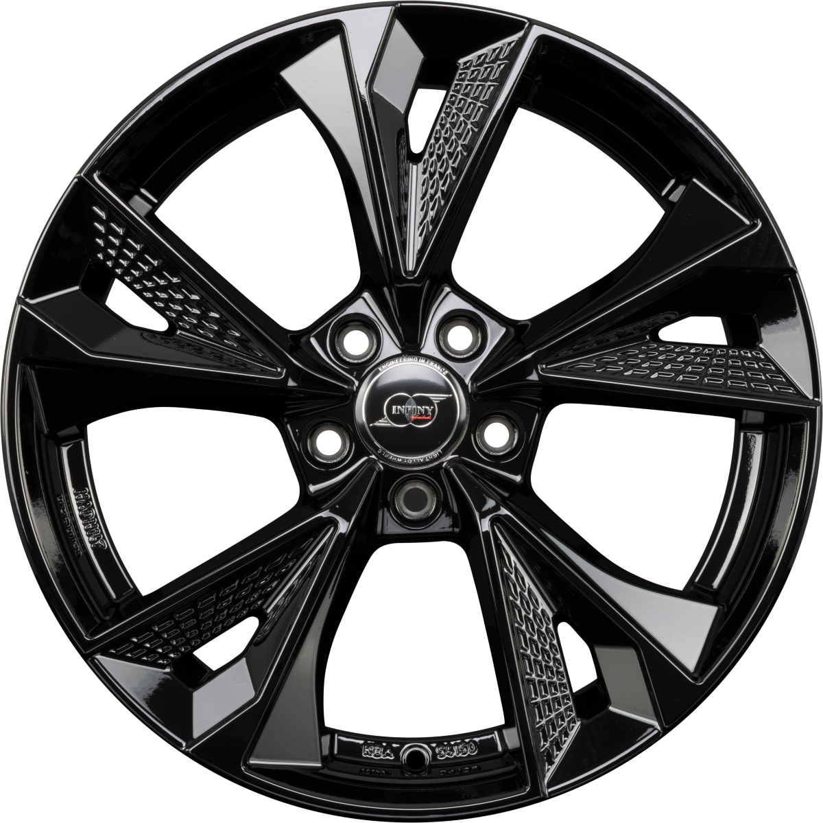 Infiny Ringen Noir Brillant - Bright Black Alufelge 7.5x17 Zoll ET36 LK 5x100 ML66.6