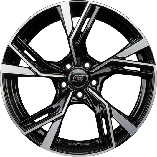 Infiny Stadt Individual Noir Brillant Face Polie - Bright Black Machined Alufelge 7.5x17 Zoll ET36 LK 5x112 ML66.6
