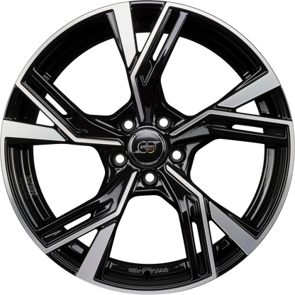 Infiny Stadt Individual Noir Brillant Face Polie - Bright Black Machined Alufelge 7.5x17 Zoll ET36 LK 5x112 ML66.6