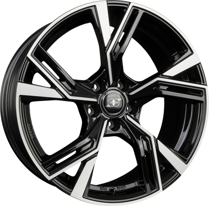 Infiny Stadt Individual Noir Brillant Face Polie - Bright Black Machined Alufelge 7.5x17 Zoll ET36 LK 5x112 ML66.6 – Bild 2