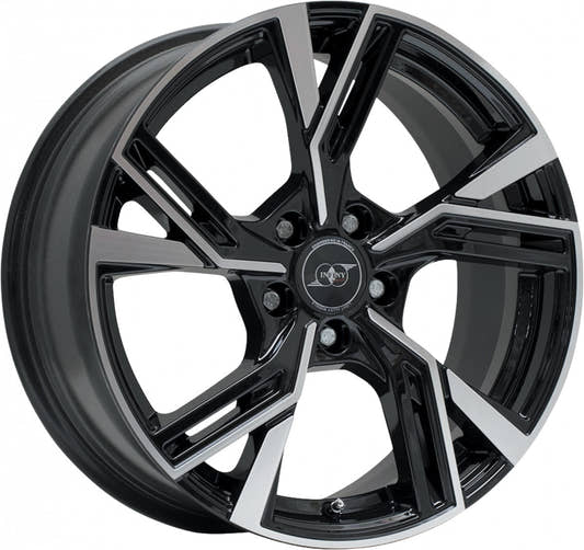 Infiny Stadt Individual Noir Brillant Face Polie - Bright Black Machined Alufelge 8.5x19 Zoll ET32 LK 5x112 ML66.6