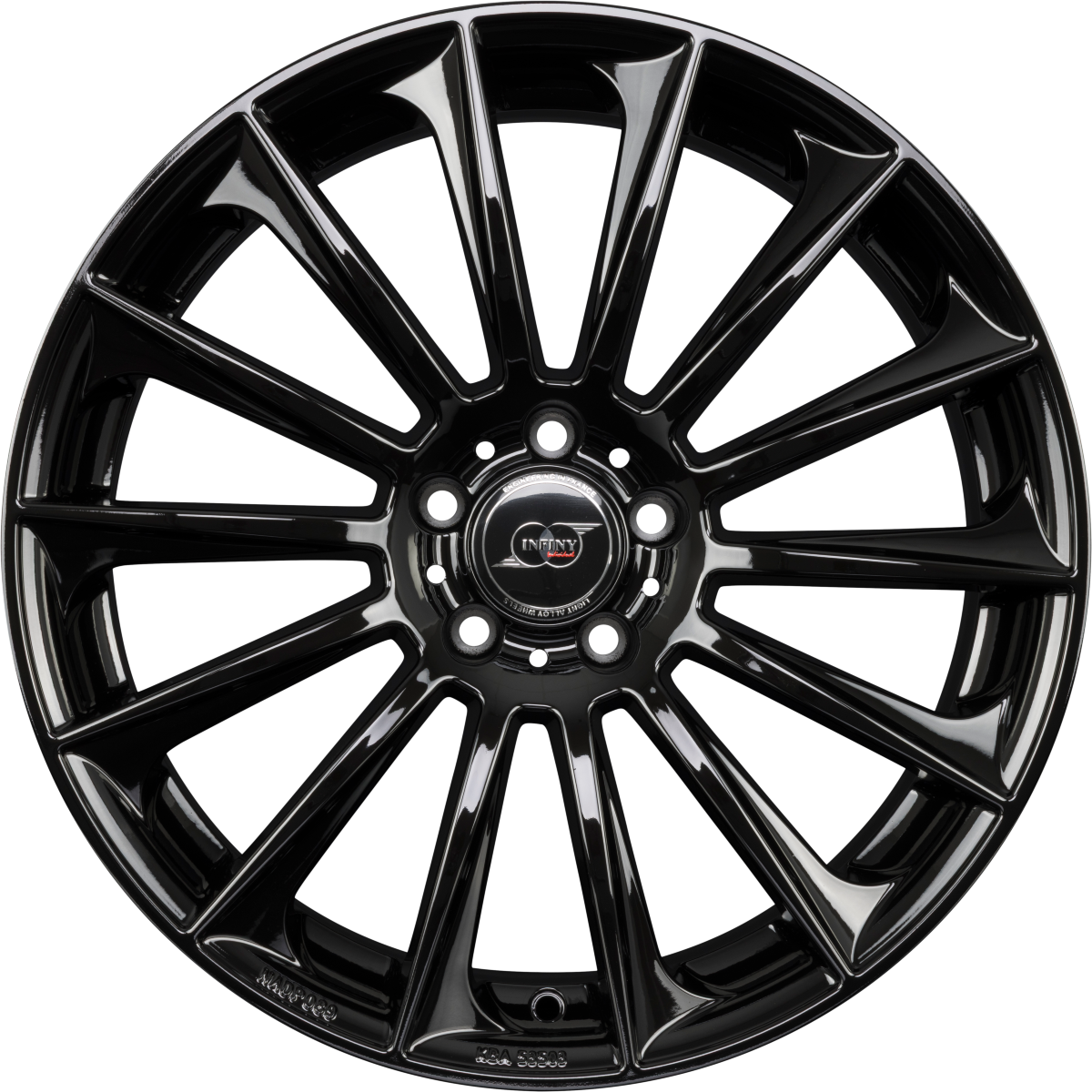 Infiny Stuttgart Noir Brillant - Bright Black Alufelge 7.5x17 Zoll ET45 LK 5x112 ML66.6